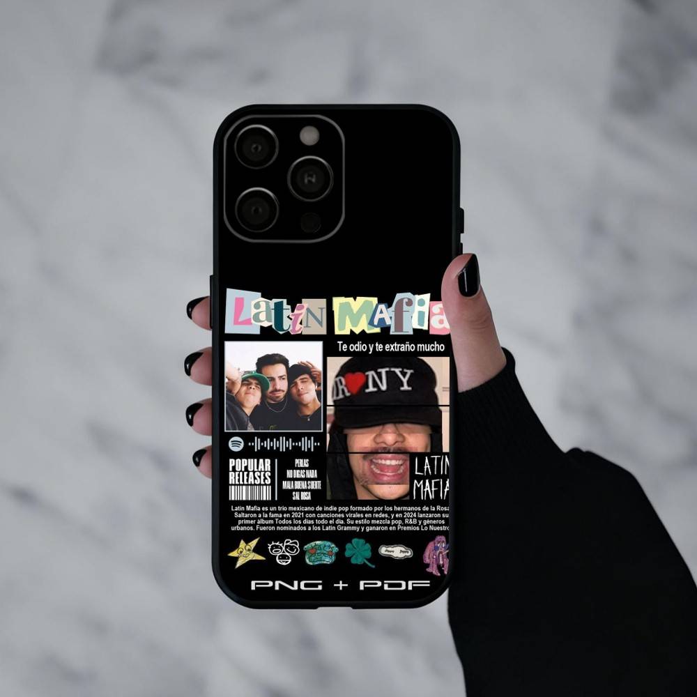 L-Латинская Мафия Чехол для телефона для iPhone 17pro,16,15,14,13,12,11 Plus,Pro Max,XS,Мягкий силиконовый черный чехол