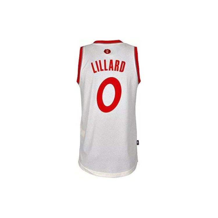 adidas Баскетбольная майка с круглым вырезом и буквенным принтом SW Fan Edition Trail Blazers Lillard 0 для мужчин, белая красная AT1485