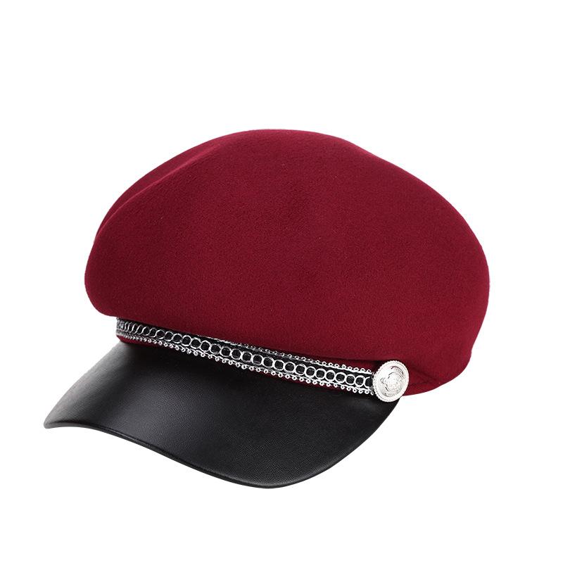 Octagonal hat autumn and winter ladies popular imitation woolen fashion beret cold warm hats