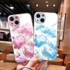 Нишевый модный чехол для мобильного телефона iPhone16 Новый китайский чернильный пион стеклянный чехол Защитный чехол для Apple 17promax