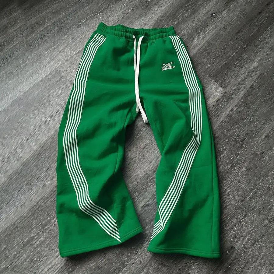 Y2k вышитые серые повседневные брюки мужские спортивные штаны на шнурке