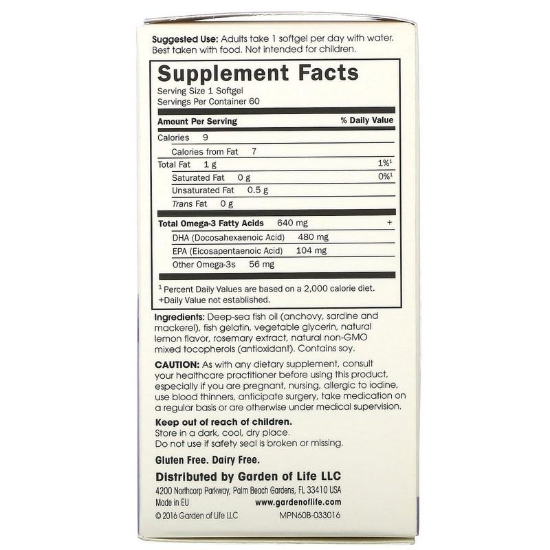 Supercritical Prenatal Omega-3 Fish Oil Lemon 60 Softgels, 60 Tablets, 1 Count