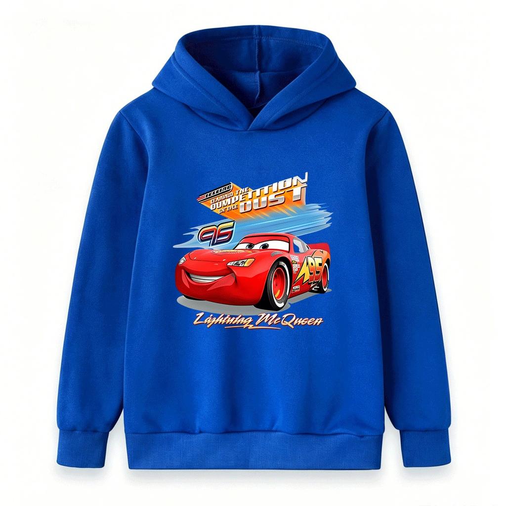 Kids Boys Girls Pullover Hoodie, Cool 96 Racing Car Print Long Sleeve Casual Hooded Sweatshirt for Children, Comfortable Soft Top for Daily Wear and S