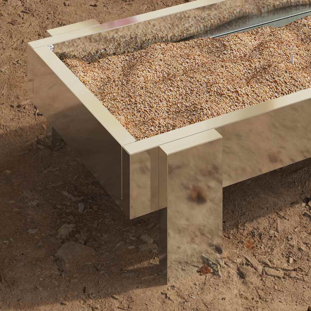 Chicken Feeder Trough Silver 80 x 28 x 13.5 cm Galvanized Steel
