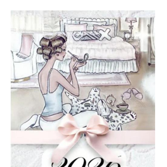 Модный женский акварельный календарь 2026 Элегантная иллюстрация Ежемесячный календарь Шикарный женский художественный планер для декора дома и офиса