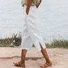 Women's Fashion Loose Casual Solid Colour Cotton Linen Casual 7/10 Pants
