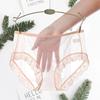 Women Panties Mid Waist Breathable Stretch Soft See-through Floral Lace Sexy