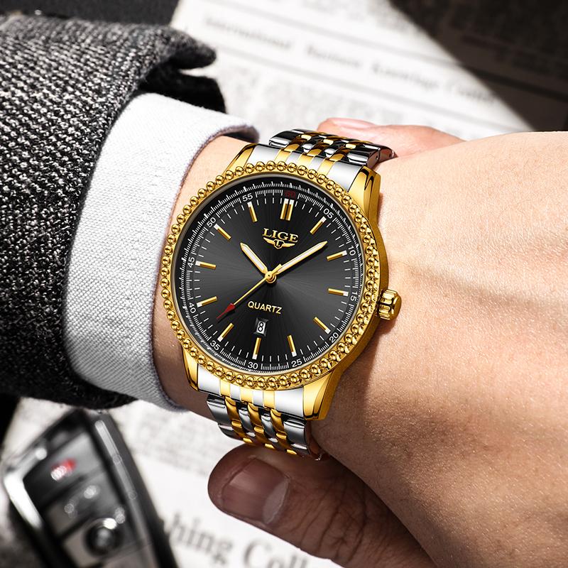 LIGE Fashion Quartz Man Watch Luxury Casual Sport Business Gentleman Waterproof Men's Watches Stainless Chronograph Reloj Hombre