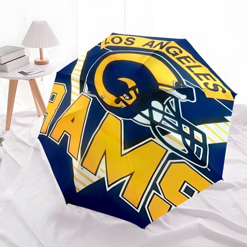 Printed Los Angeles Rams logo Folding Umbrella,Outdoor,Leisure,And Travel Umbrella,Durable Umbrella Fabric,Birthday And Holiday Gift
