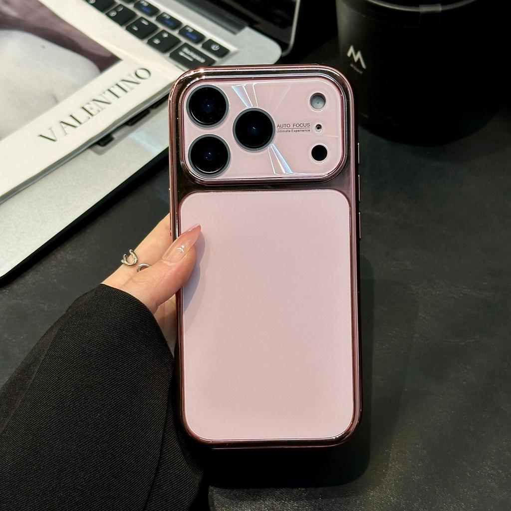 Electroplating Matte AG Built-in Lens Film Phone Case for iPhone 13 14 15 16 17 Pro Max Protection Shockproof Bumper Cases Cover