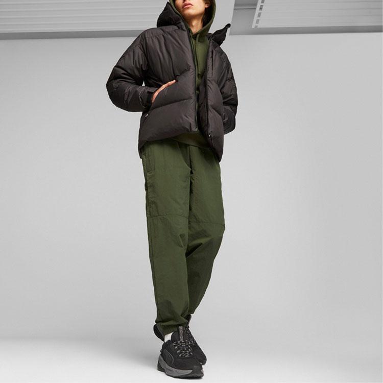 Puma Casual Hooded Solid Color Zip-up Down Jacket Men Outerwear Black 623496-01