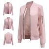 Women's Fashion Coat Ladies Jackets Basic Coats Thick Bomber Motorcycle Jackets Long Sleeve Casual Stand Collar Slim Fit Coats Cotton Outerwear