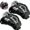 Leiasnow Tambourine Percussion Foot Tambourine Foot Bells Foot Instrument (Black, 2 Pieces)