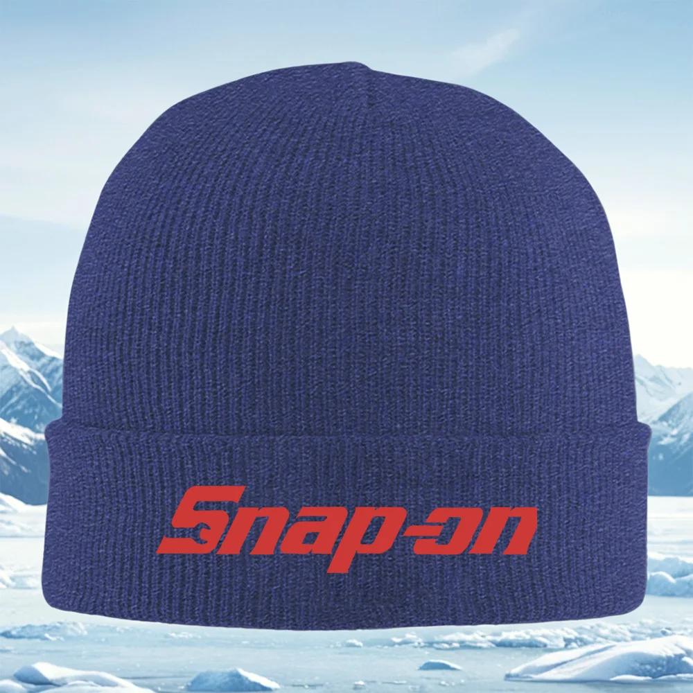 Красный Логотип Бренда Snapon Текст Унисекс Женский Унисекс Вязаная Шапка Бини Шапка-Свитер Зимняя Термо Теплая Рождественская Для Улицы Велосипеда Пешего Туризма