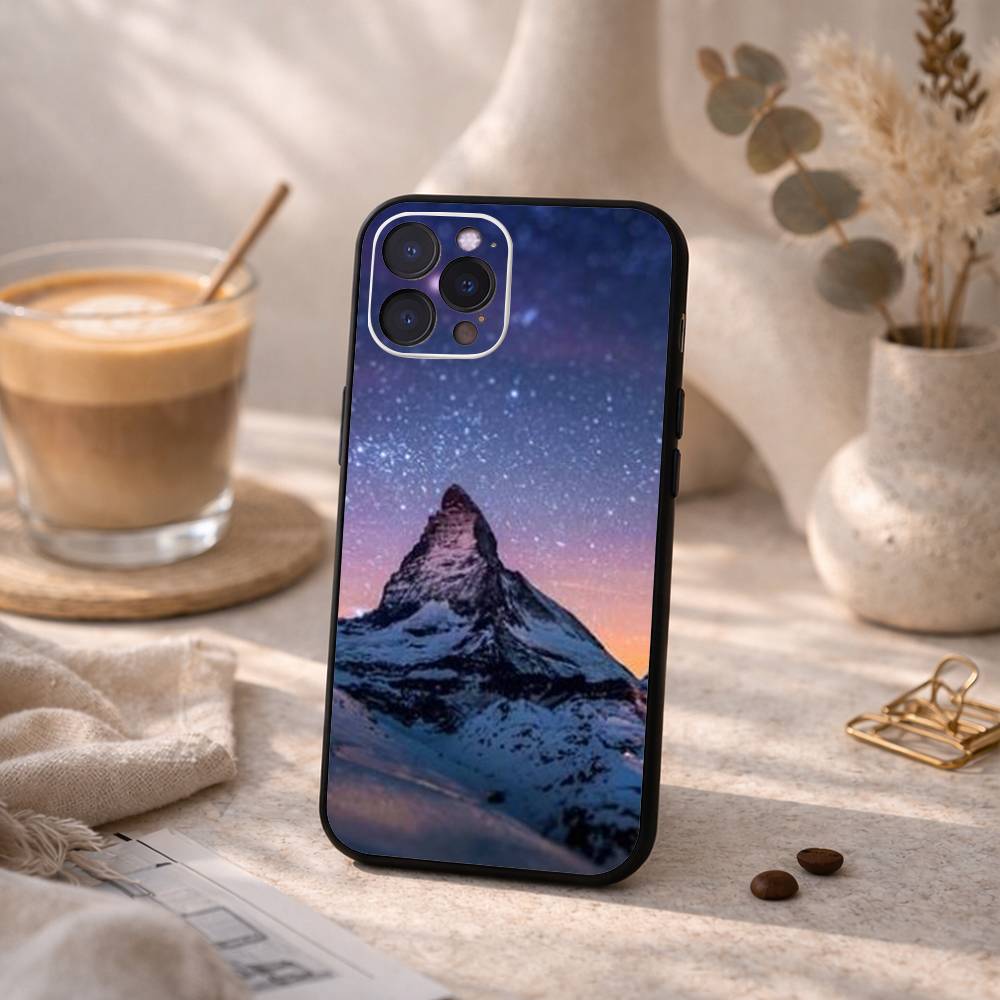 Z-Zermatt Matterhorn S-Swiss Mountain Phone Case For iPhone17,16,15,14,13,12Plus,Pro Max,XS,5G Soft Silicone Black Cover
