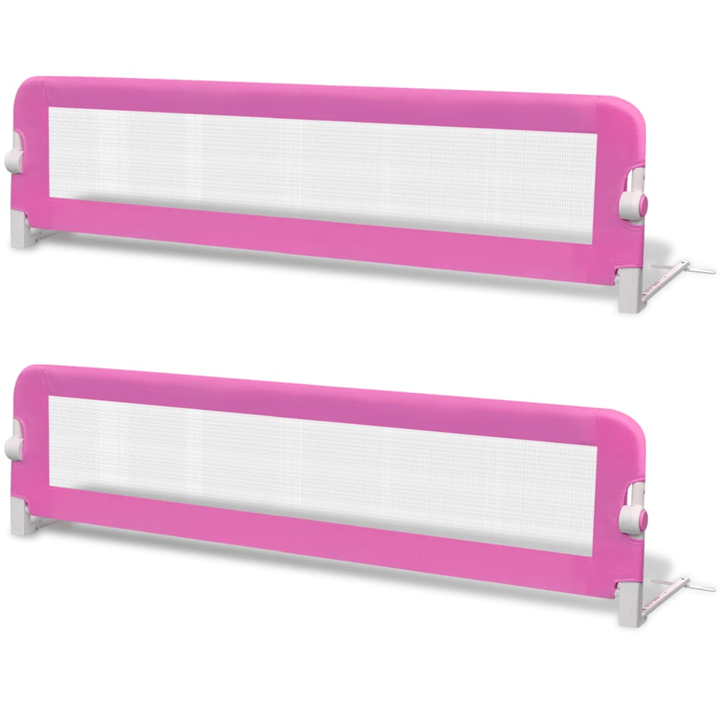 Vidaxl Бортики для детской кроватки, 2 шт., Розовые, 150x42 см