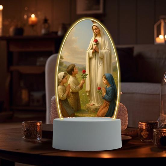 Guadalupe Virgin Prayer Lamp USB Powered Warm Light Soft Glow Catholic Night Light LED Religious