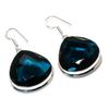 Indicolite Tourmaline Gemstone 925 Sterling Silver Jewelry Earring 1.77" V1c44