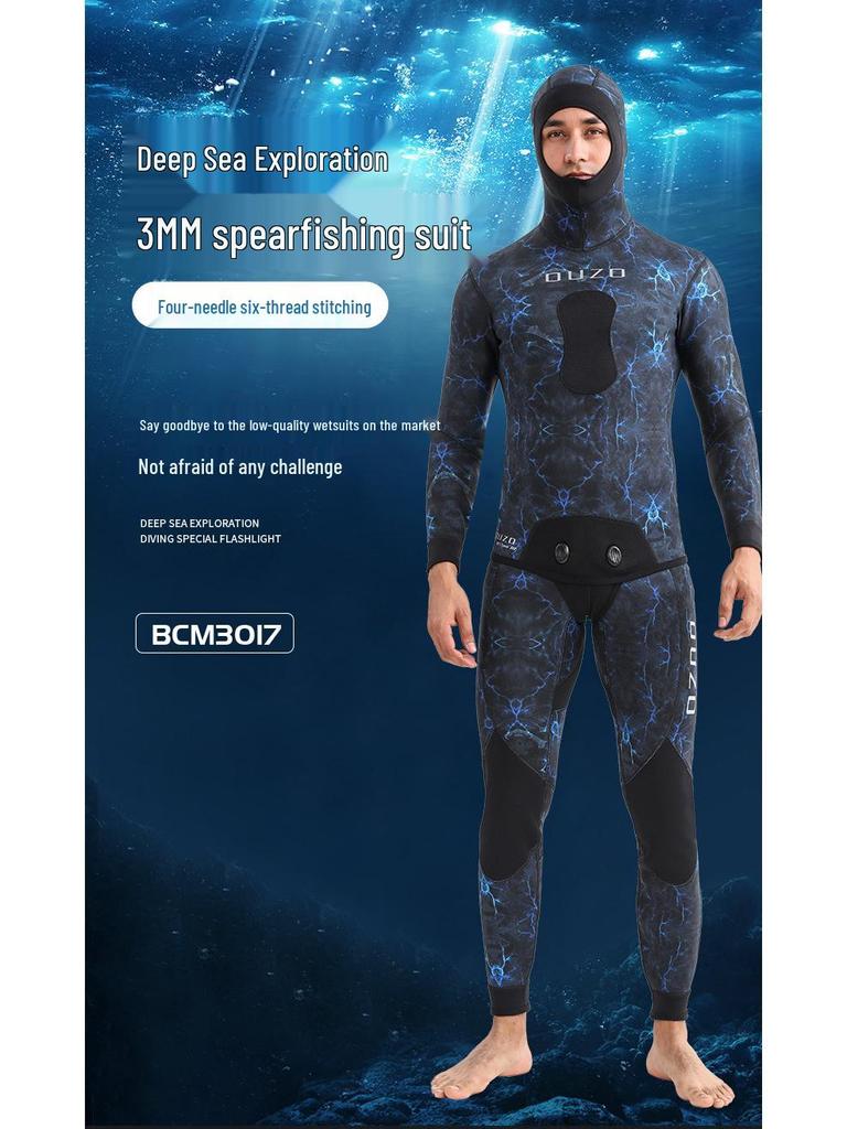 Men's 3mm Quick-Dry Hunting & Surfing Suit - Two-Piece Cold-Proof Sunscreen Freediving Suit