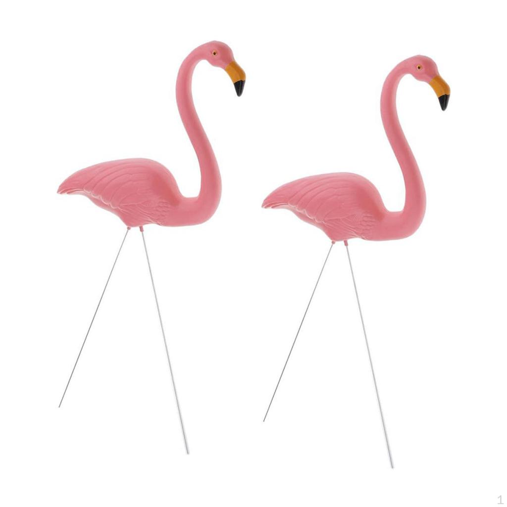 2pc Standing Flamingo Outdoor Garden Lawn Pond Decoration Crafts