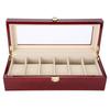 6 слотов деревянный футляр для хранения часов дисплей коробка держатель органайзер