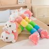 Радужная длинная плюшевая подушка-кролик, большая подушка для тела для обнимания и поддержки, мягкая набивная игрушка для девочек и детей, подарок
