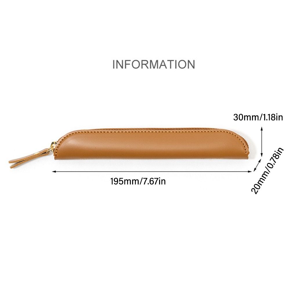 PU Leather Pen Bag Solid Color Stationery Storage Bag Portable Pen Protective Bag  Business