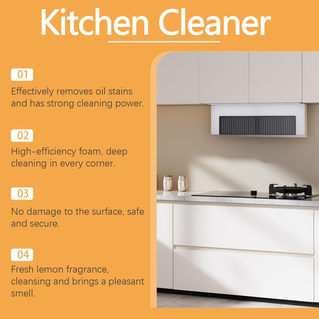 Heavy Oil Stain Cleaner Kitchen Degreaser Cleaner Spray Grease Dirt Remover Ovens Home Cooktop Kitchenware Cleaning Bubble Foam