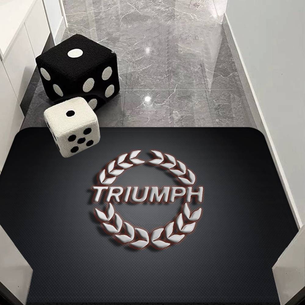 Коврик для двери с логотипом мотоцикла T-Triumph Декорация детской комнаты спальни Балкон Нескользящий коврик для двери Коврик для прихожей Ковер