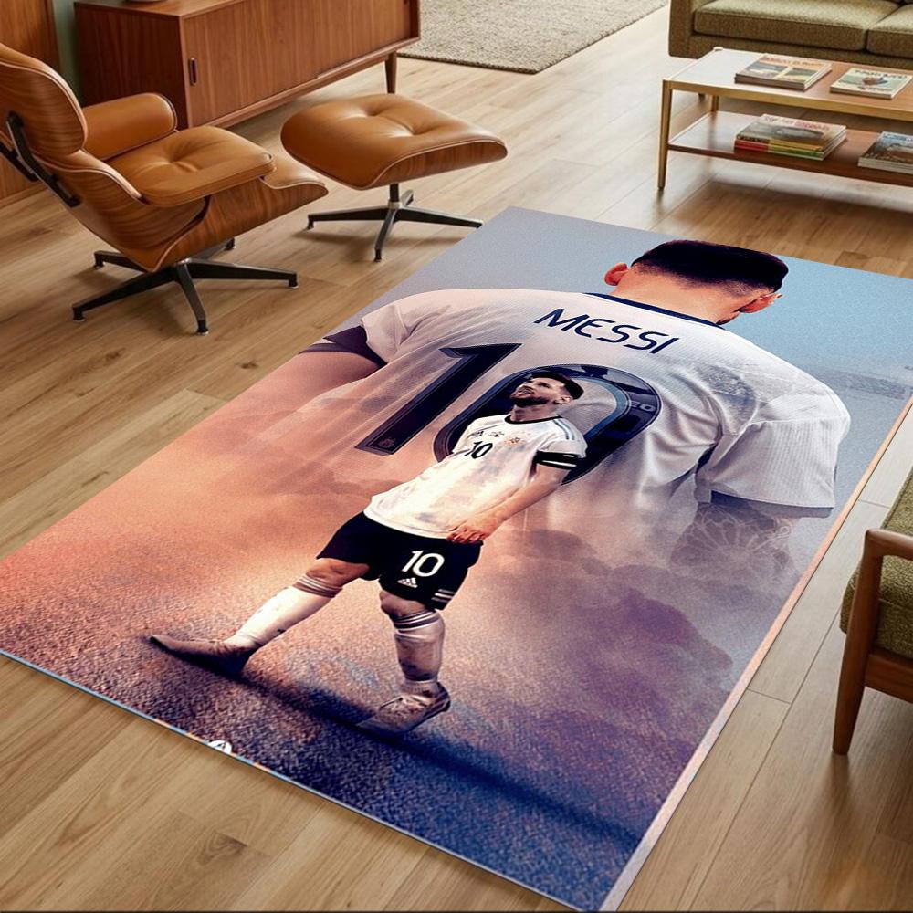 Football Messi Area Rug Suitable for Balcony Dormitory Playrooms Study room Antislip Carpet Anime Office Decor Birthday/Christmas Gift