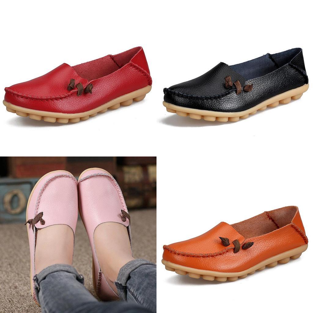 Premium Quality Women's Casual Loafers Driving Peas Moccasin Leather Flats Shoes