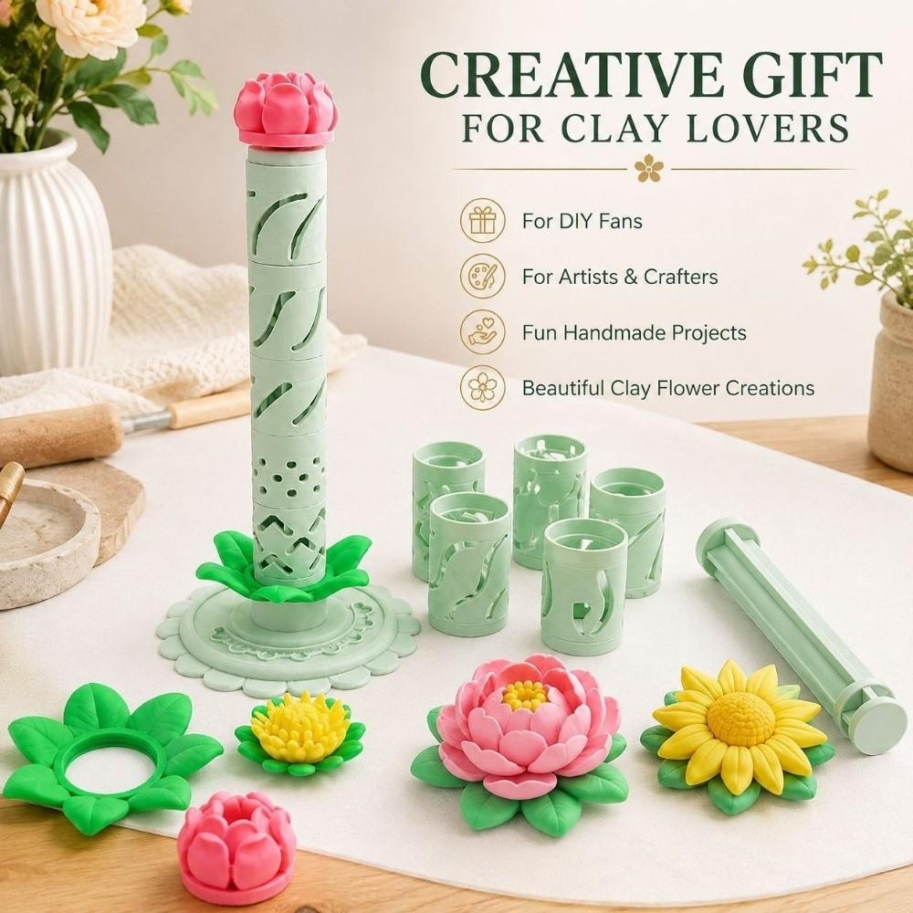 Reusable Polymer Clay Flower Shaper Modular Petal Mold Set Modular Clay Bloom Maker Modeling Clay