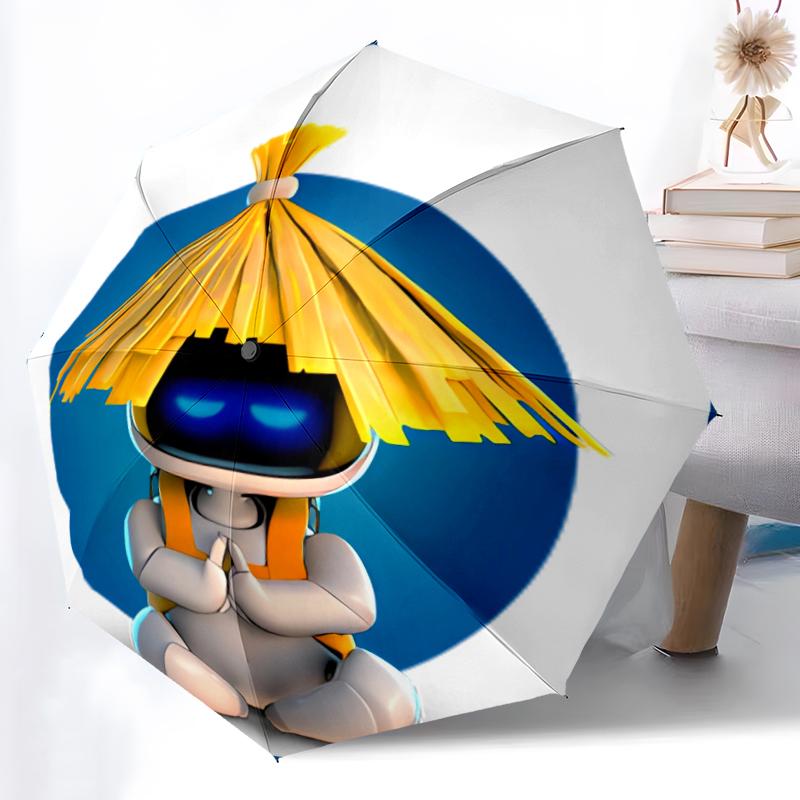 Автоматический зонт Astro Bot4 Print, 8 спиц, железный каркас, пластиковая ручка, подходит для путешествий на открытом воздухе и на каждый день, идеальный подарок