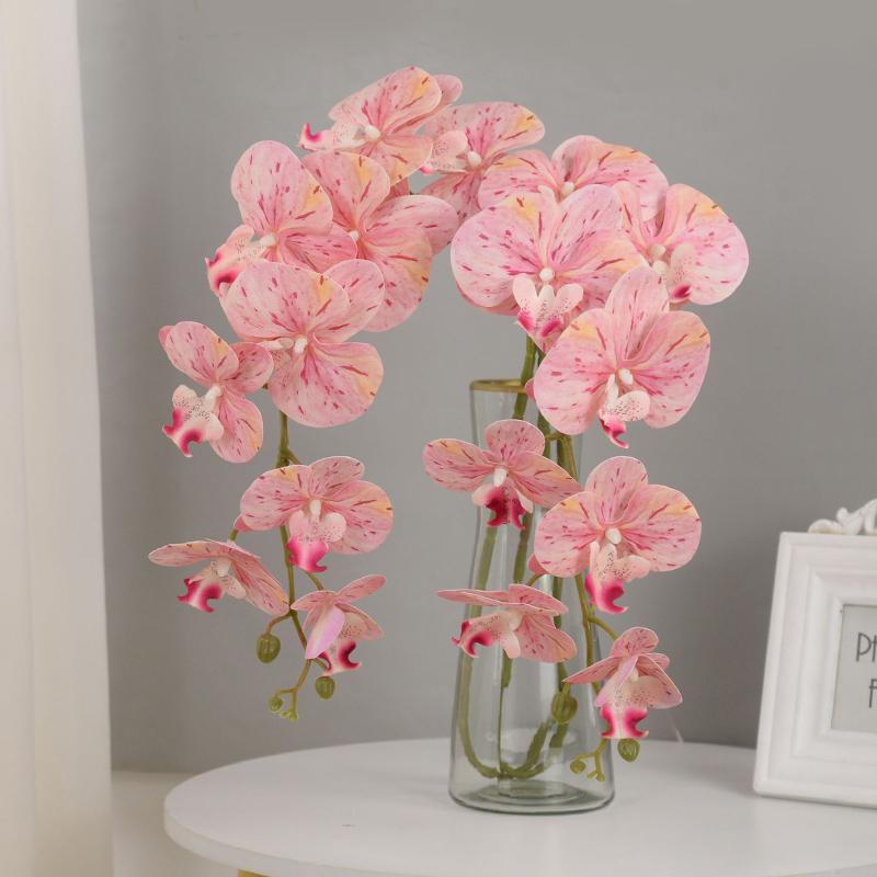 100 см искусственный цветок орхидеи-бабочки 9 головок красочные орхидеи-мотыльки искусственный цветок свадебное украшение для вечеринки для дома DIY ваза
