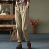 Повседневные женские брюки, модные эластичные брюки на талии, весна-осень-зима, однотонные хлопковые толстые брюки, женские брюки-шаровары плюс бархат