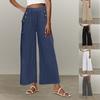 Женские модные однотонные повседневные эластичные брюки с высокой талией, свободные, широкие брюки