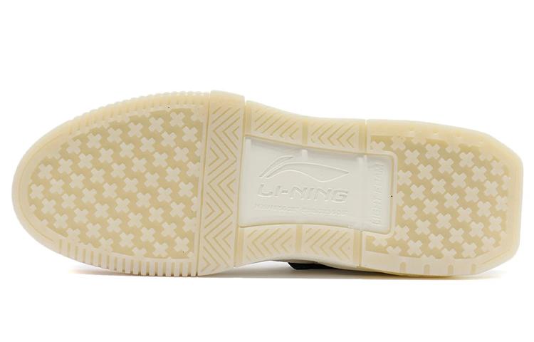 Li Ning Enlightenment Textile, Искусственная кожа, Устойчивая к истиранию, Дышащая, Низкие, Скейтбордические ботинки, Женские, Белые, AGCR232-7