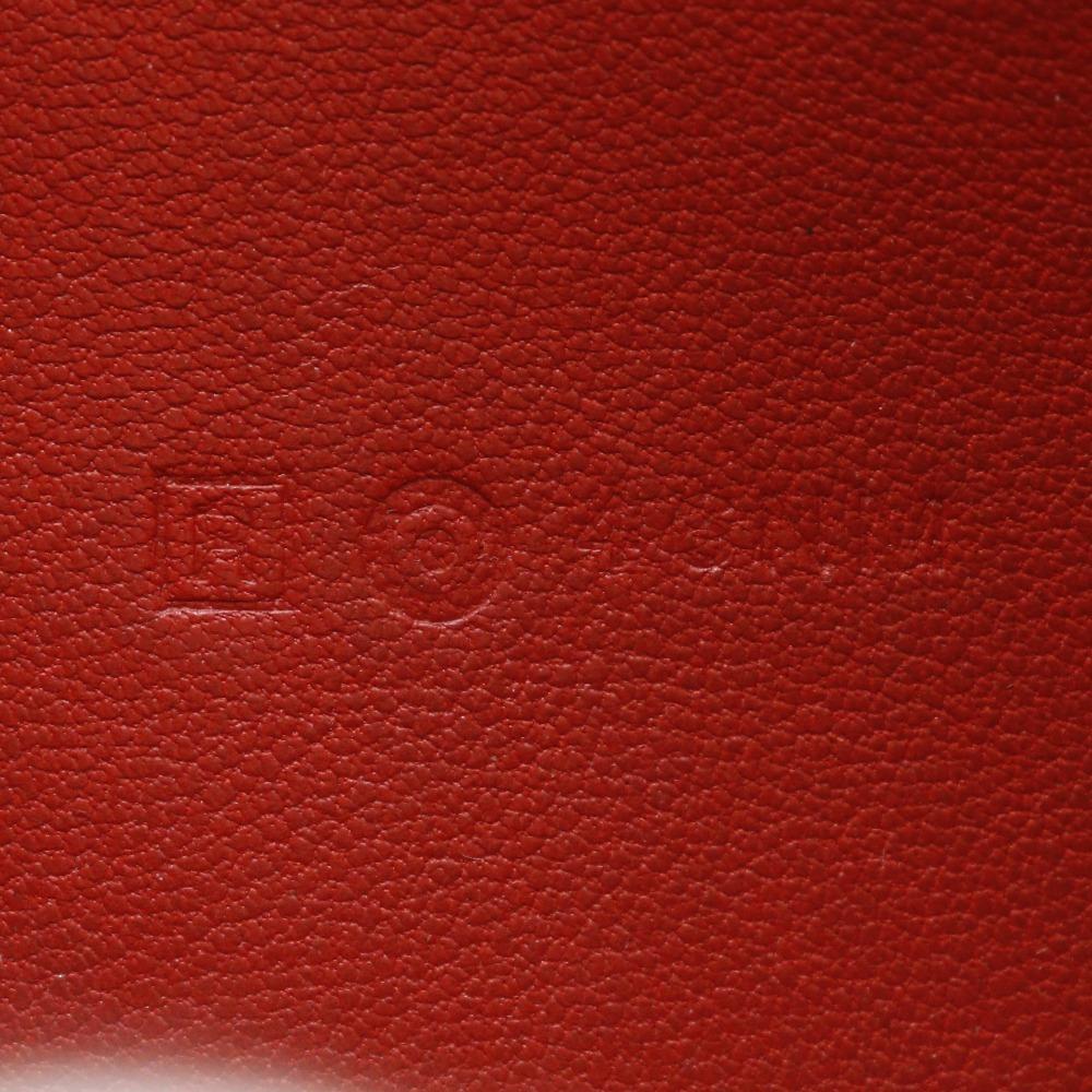 HERMES Dogon Long Purse Red Togo Women Used