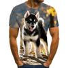 Summer Round Neck 3D Pet Dog Print Top Fashionable Casual Short Sleeved Men's T-shirts