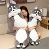 Hot 80cm/100cm Funny Long Husky Stuffed Doll Soft Big Husky Lying Plush Toy Grey Dog Animals Pillow Cushion Kids Birthday Gift
