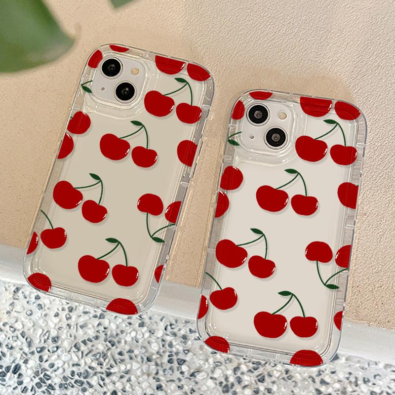 Cherry Y2k Phone Case for Xiaomi Redmi 12C 10 10C 9 9A 9C 9T K40 Note 13 12 11 Pro Plus 4G 5G Clear Back Cover