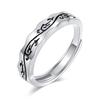 Men Pop Vintage Sterling Silver Creative Open Ring