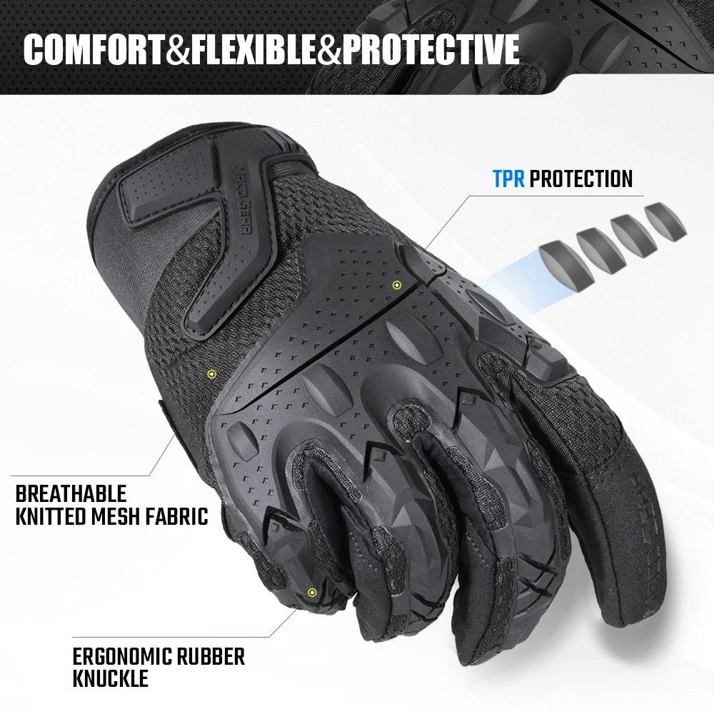 Men Gloves Touch Screen Sports Outdoor Hiking Cycling Hunting Riding Bike Rubber Protective Gear Non-slip Black Men