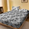 1 Simple Modern Butterfly Printed Matte Fitted Sheet, Bedroom Printed Bed Cover, Bedding (Excluding Pillowcases)