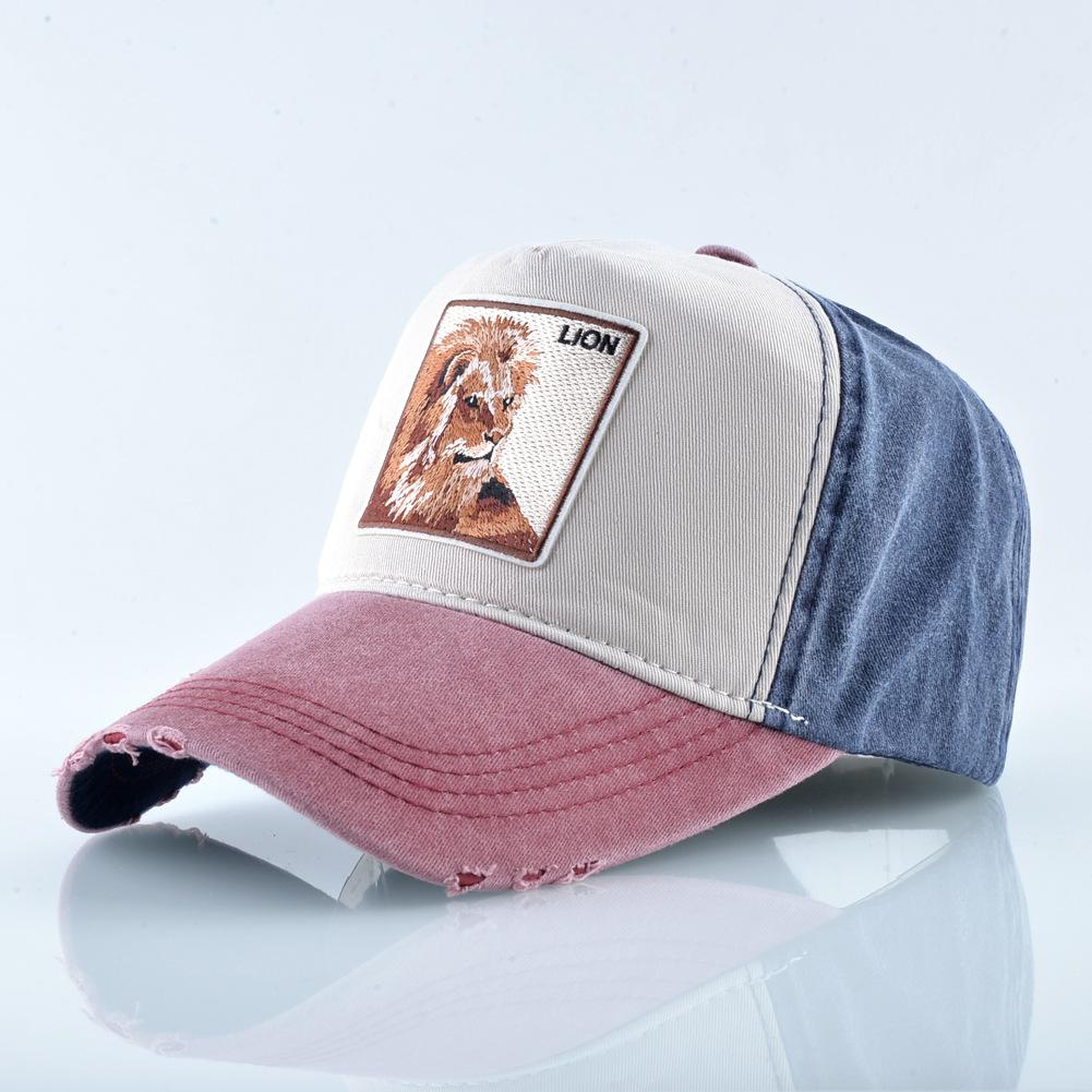 Кепка с вышивкой Животные нашивка Мужская Snapback Хип-хоп Папина кепка Женская Всесезонная Регулируемый козырек Кепка Винтаж Деним Бейсболка Минималистичная