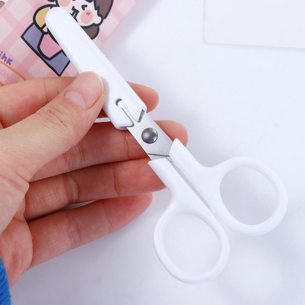with Cover for Paper Stainless Steel Student Office Scissor White Tiny Scissors Scissor White Color