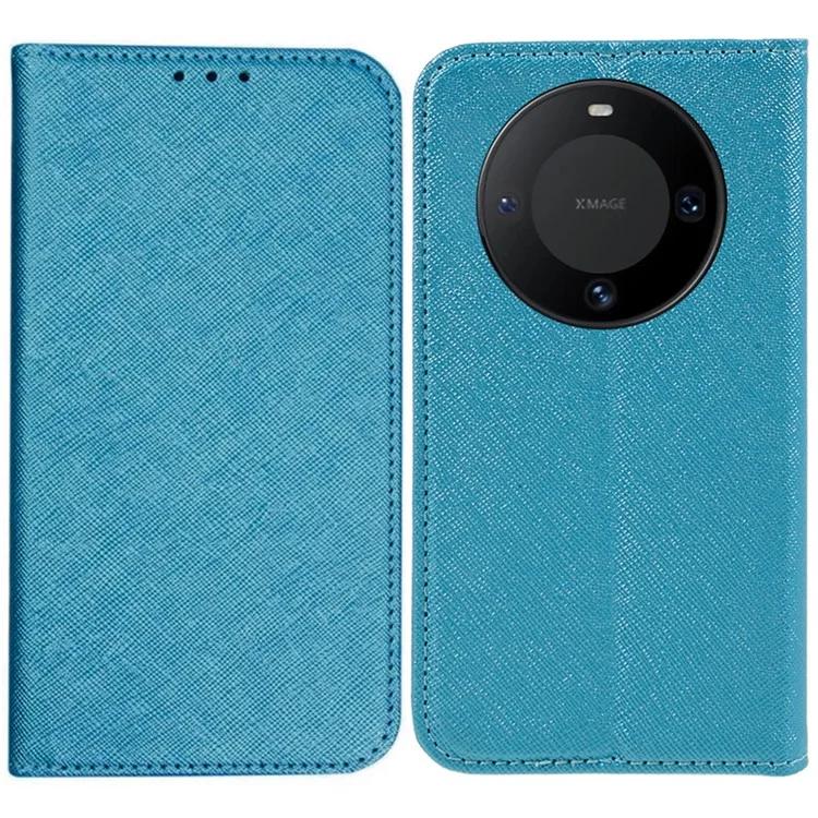 Для Huawei Mate 60 PU кожаный чехол-кошелек-подставка противоударный чехол для телефона с перекрестной текстурой