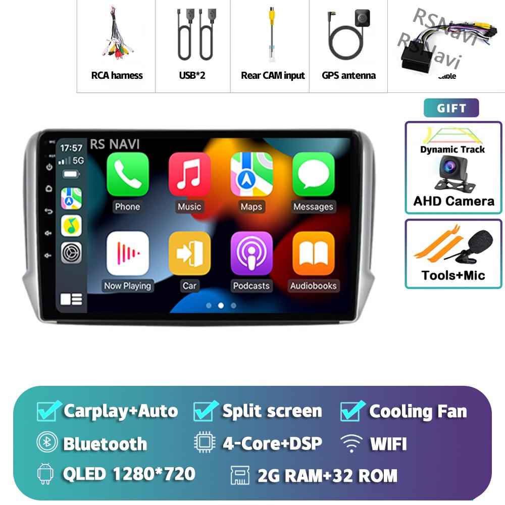 Android 14 Carplay Car Radio For Peugeot 2008 2013 - 2020 Multimedia Video Player Navigation GPS Stereo 360 Camera Head Unit DSP