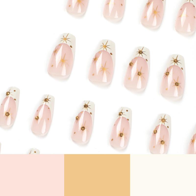 Nail Patch Nail, французский белый край ногтей со стразами Astral Съемный дизайн ногтей