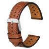 Leather Watch Band 22mm Rally Style Watch Band with Installation Gold Brown [Anbeer] Tool,